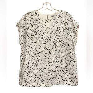 & OTHER STORIES Top Womens US Size 10 Viscose Blouse White Black Stockholm